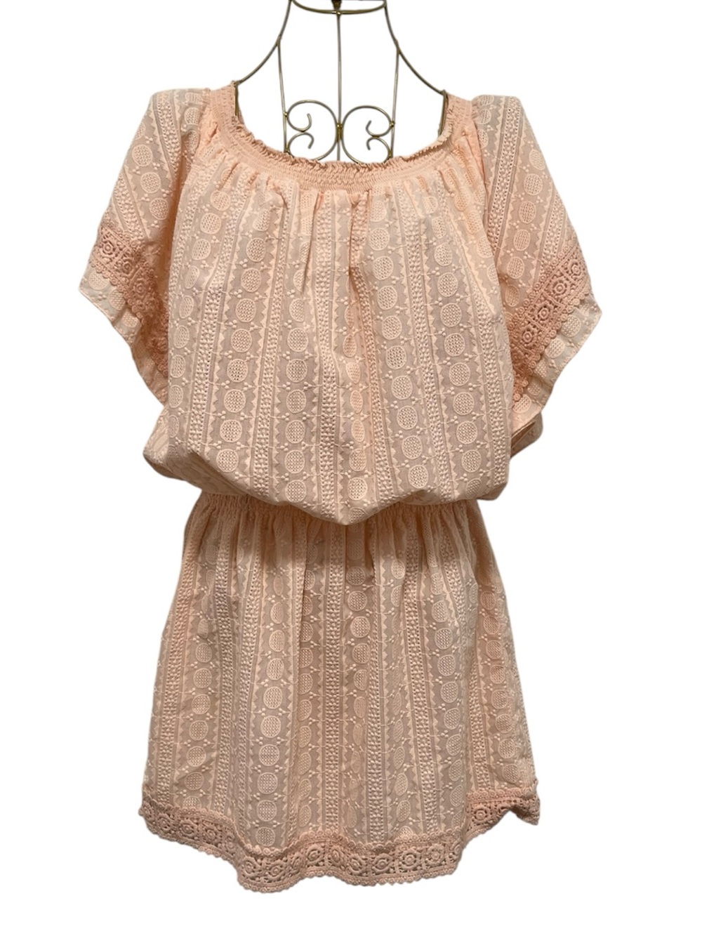 Melissa Odabash Michelle Lace Embroidered Beach Cover-Up Mini Dress Size Medium